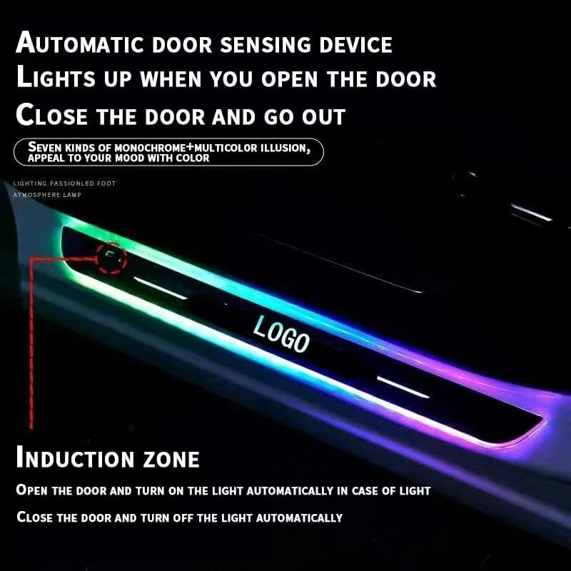 Free Customization Car Threshold bar Free Wiring Atmosphere Light Welcome Pedal led Induction Light Interior Change Decoration Streamer Breathing Light