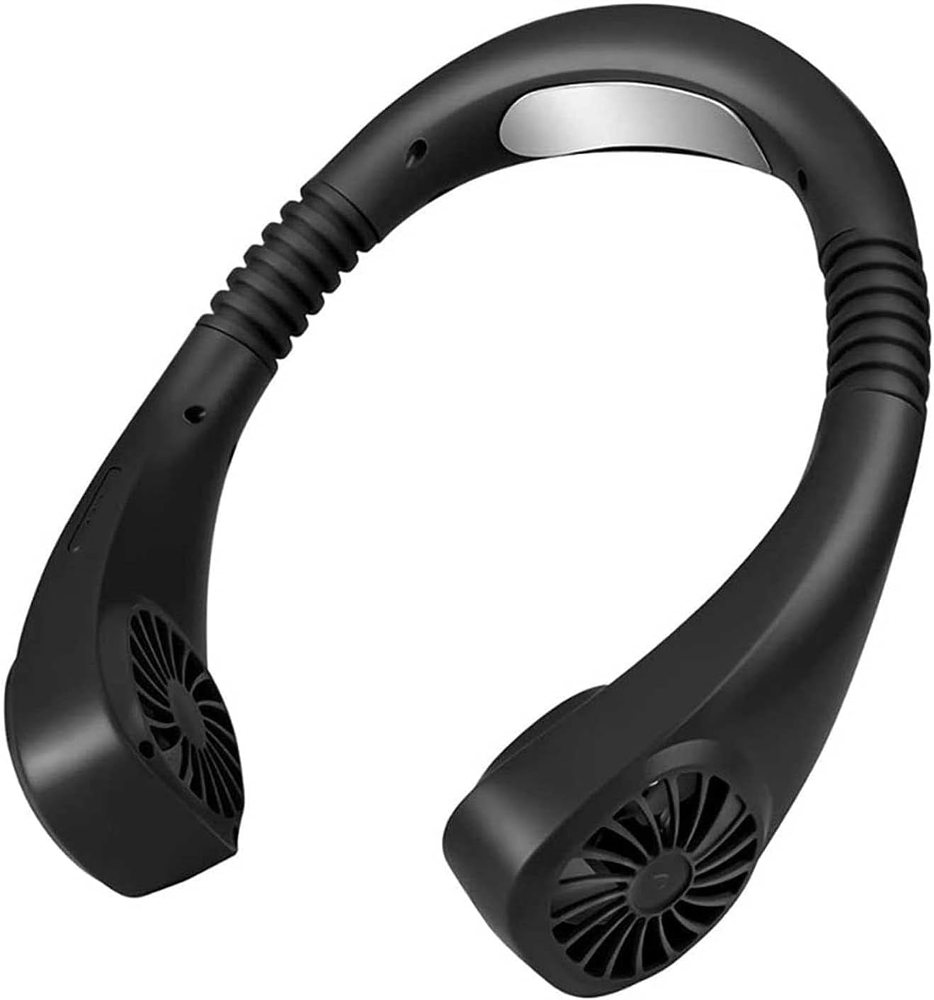 Neck Fan 3200mah Battery Operated Neckband Fan Free Wearable Personal USB Fan for Hot Flashes Home Office Travel Outdoor Sports Low Noise Design (Color : Black)