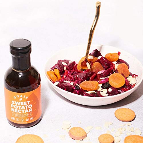 D'vash Organics Organic Sweet Potato Syrup, Superfood Sugar Substitute, Vegan, Gluten Free Liquid Sweetener, No Added Sugar, Paleo, Non-GMO, Kosher, 16.6 oz Glass Bottle