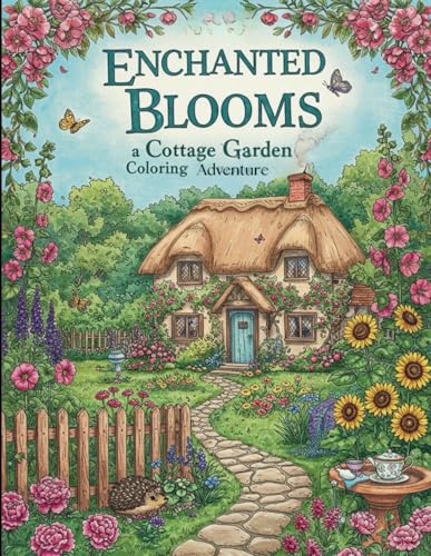 Enchanted Blooms: A Cottage Garden Coloring Adventure: Color The Beauty Of English Cottage Gardens