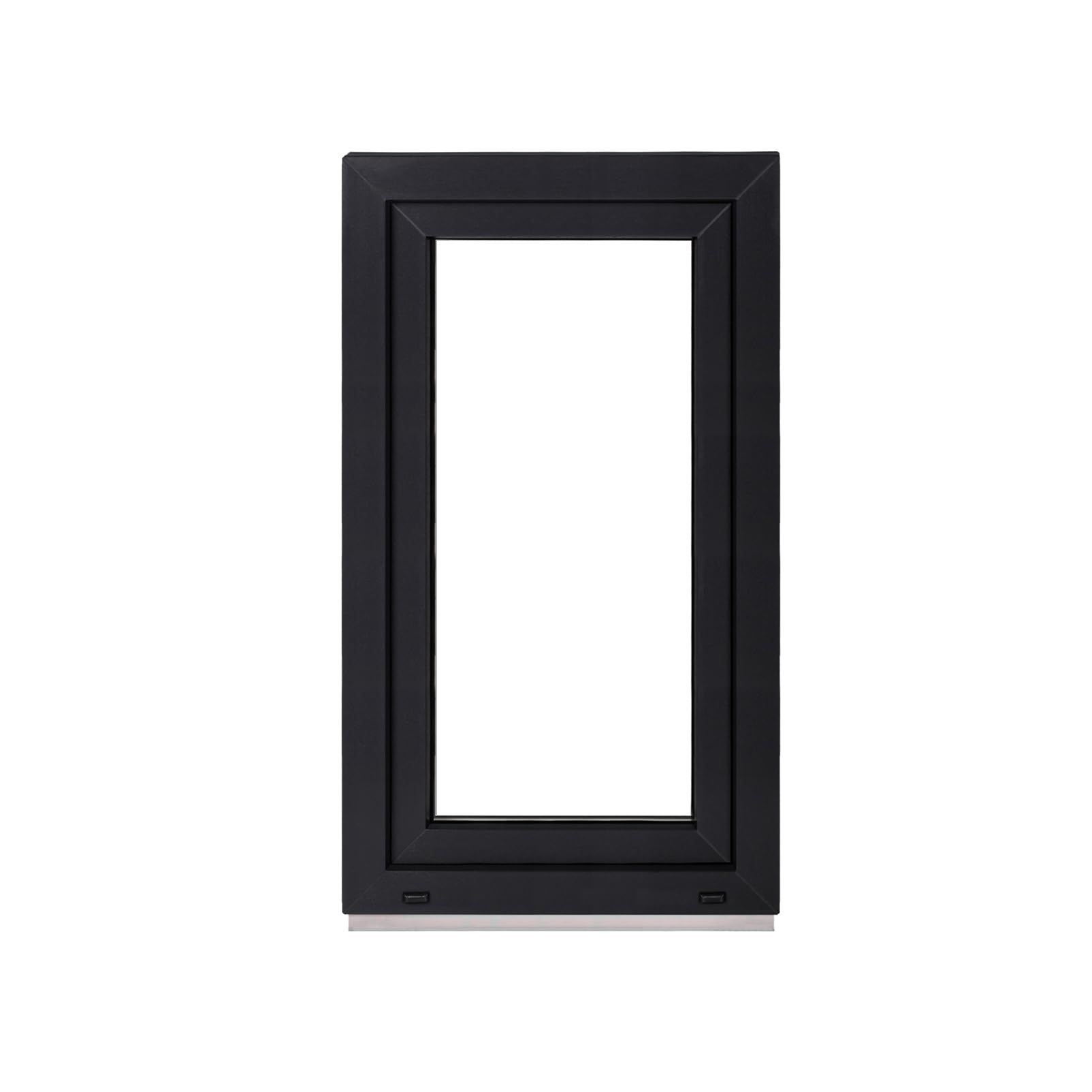 Framex Finestra per cantina in plastica, interno bianco/esterno antracite, larghezza x altezza 55 x 95 cm (550 x 950 mm), 2 vetri (32 mm), rotazione e ribalta, DIN sinistra