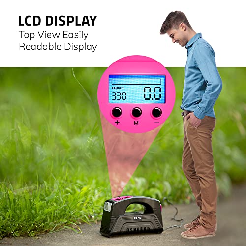 Prow Electric Air Compressor Tire Inflator Ac/Dc Portable For Car 12V, 110V, Upscale, With Digital Pressure Gauge, Air Pump For Car Tires, Motorcycle, Bike, Basketball Pro Model (Pink, Compact) #TOP5