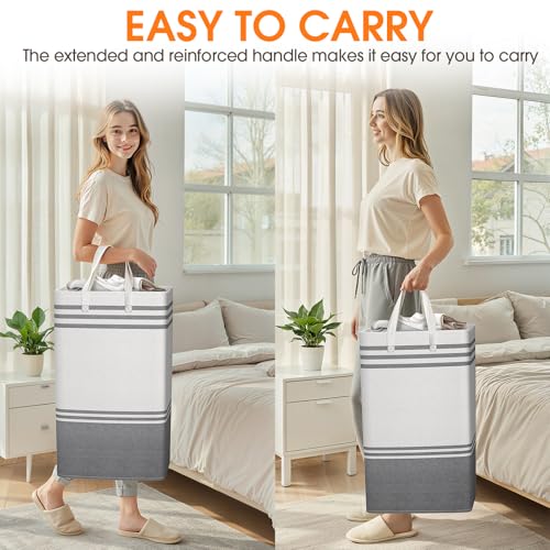 EpicTotes Large Home Laundry Basket Light Gray thumbnail 6