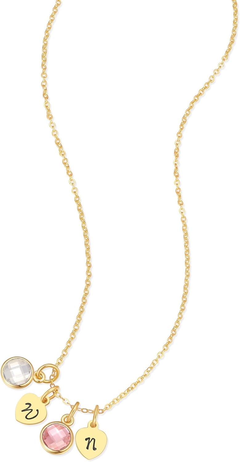 EVE'S ADDICTION Custom Multi Hand Stamped Mini Heart Initial Necklace - Gifts for Mom - Image 4