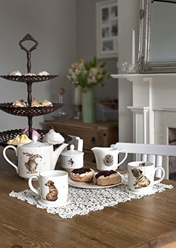 Portmeirion Home & Gifts WNLZ3943-XG Mug & Coasters-Pug Love (Dog), Bone China, Multi-Colour, 9.5 x 12 x 8 cm