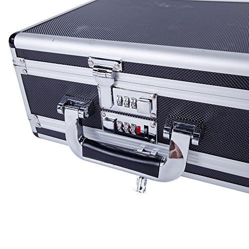 Thxbyebye 30X15X23Cm Aluminum New Framed Locking Gun Pistol Handgun Lock Box Hard Storage Carry Case Silver #TOP3