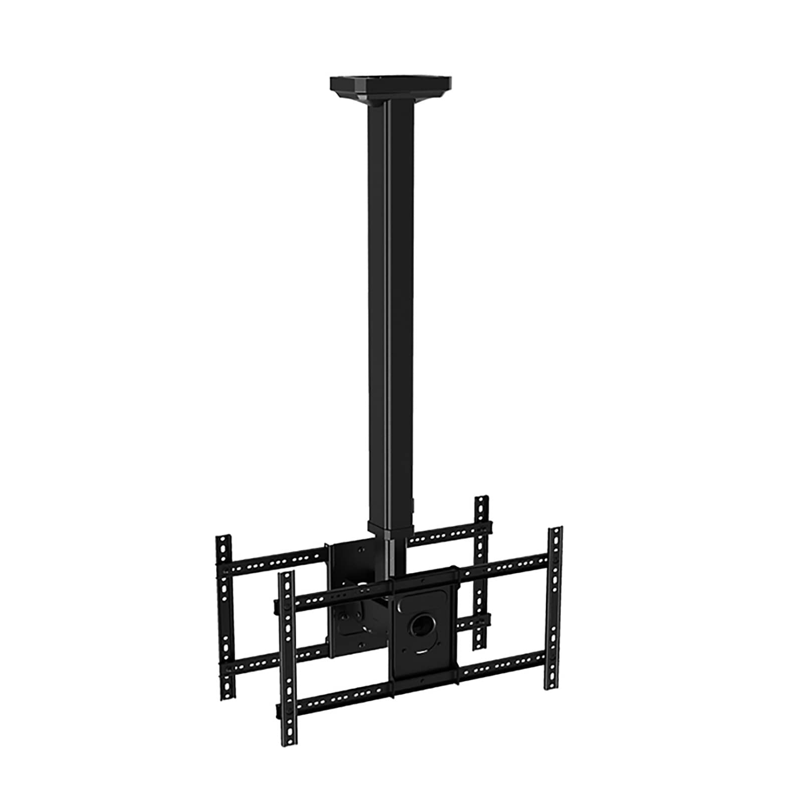 Soporte de techo para TV, soporte de diseño inclinable y giratorio para televisores dobles de espalda a espalda, compatible con pantallas planas de 32 a 75 pulgadas, se adapta a techos planos