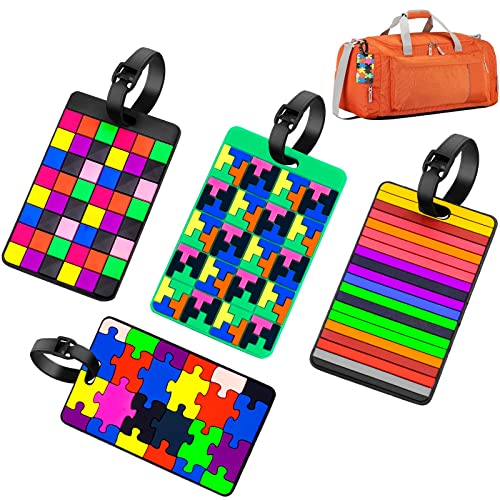 4 etiquetas para equipaje, etiquetas para equipaje, tarjetas de visita, bolsas de identificación de viaje, 10,5 x 6,5 cm Cover
