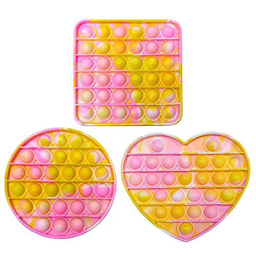 3pc Rainbow Bubble Sensory Fidget Toysï¼Push Pop Bubble Fidget Sensory Toy Stress Relief Anti-Anxiety Tools for Adult Kids