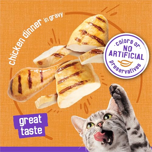 Image of Purina Friskies Meaty Bits Chicken Dinner in Gravy Multi Cat Wet Cat Food - 13.5 Ounces (Pack of 12)