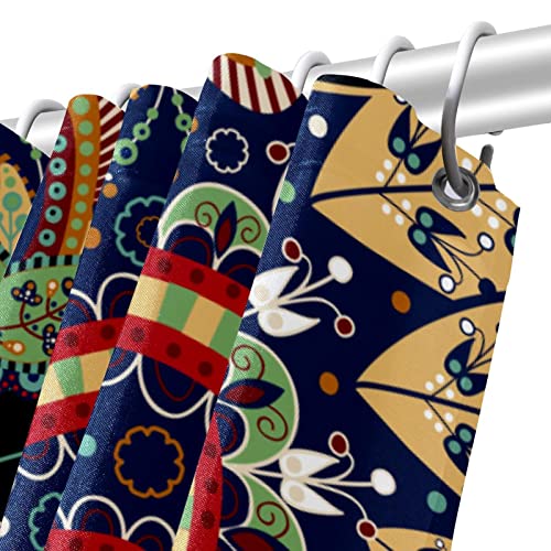 Rideau de douche imperméable et anti-éclaboussures 183x183 cm au design bohème