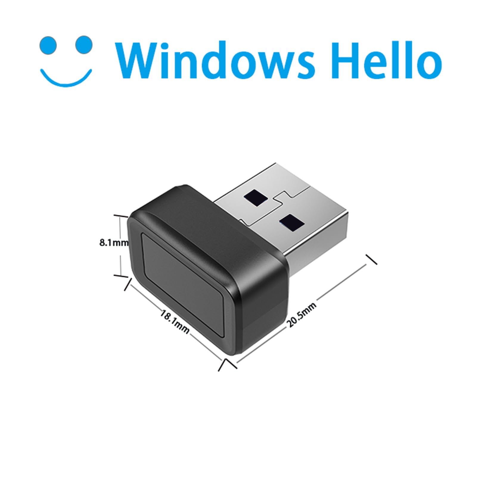 Mini Lecteur D' Digitales USB, Scanner Biométrique à Correspondance Rapide Tactile à 360 °, pour Scanner D' Digitales Hello, jusqu'à 10