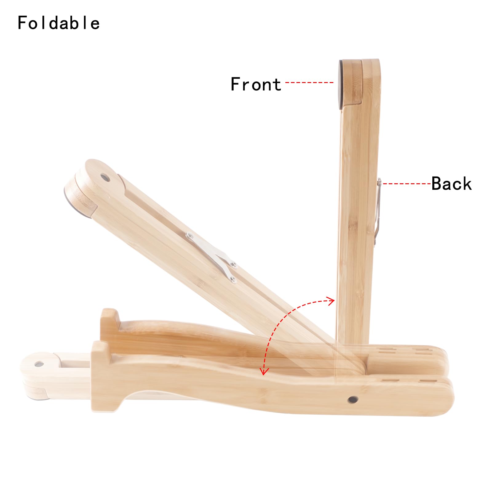 Rockhouse A Frame Folding Guitar Stand Floor for Acoustic, Electric, Bass Guitars & Ukuleles with Non-Slip Rubber & Pick Slot, Portable Wooden Holder for Home, Stage & Travel