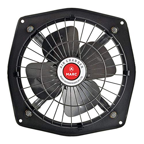 MARC Air Changer Double Ball Bearing Exhaust Fan, Black, 9 inch