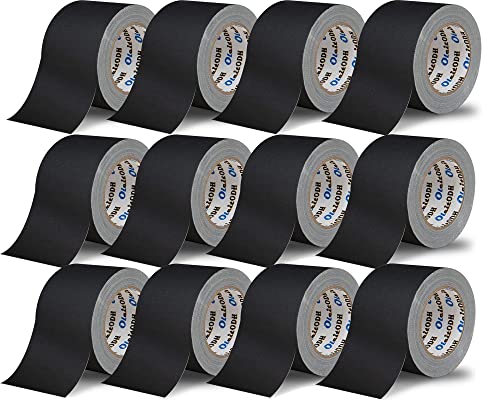 Image of Black Gaffers Tape 3 Inch -12 Roll Multi Pack Bulk - 30 Yards per Roll - Easy Tear, Non Residue Heavy Duty Gaff Tape - Waterproof Matte Cloth Gaffers Tape for Professional Photography, Filming, Stage