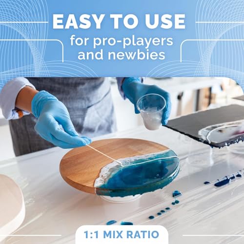 Craft Resin CR-1L 34Oz Epoxy Resin Kit - Crystal Clear Epoxy Resin Kit & Hardener For Diy Art, Mold Casting, Jewelry Making, Coasters, Table Top, Countertop Coating - Food Safe, Heat & Uv Resistant thumb #5