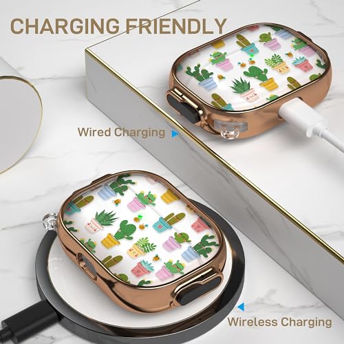 Image of Maxjoy for AirPods Pro 3rd Generation Case with Lock, Clear AirPods Pro 3 Case Lock Protective Hard AirPod Pro 3 Cover for Women Men with Keychain for Airpod Pro 3rd Gen Cover 2025, Cactus