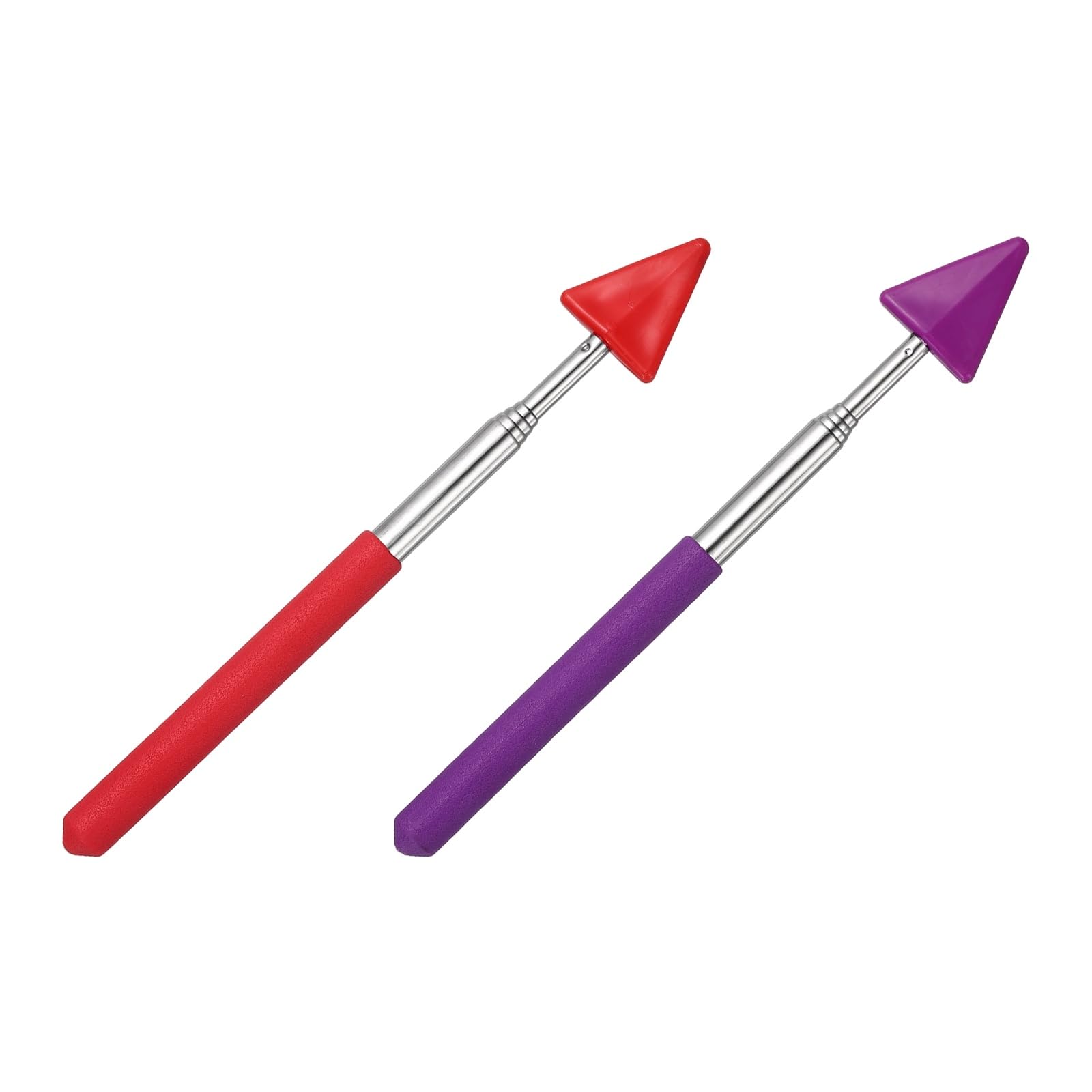 PATIKIL 2 PCS Pointer Finger Stick, Teacher Finger Pointer Stick Retractable Whiteboard Hand Presenters Extendable Telescopic for Classroom Teachers Reading Study Arrow, Dark Purple, Red