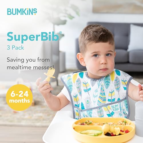 image for Bumkins Bibs for Girl or Boy, SuperBib Baby and Toddler for 6-24 Month