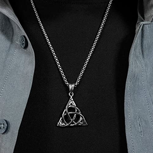 Collier en titane pour hommes, pendentif triangle style urbain branché