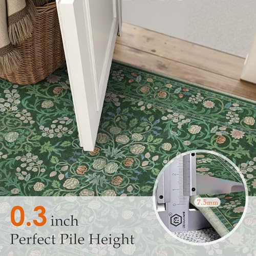 PureCozy Tappeto moderno lavabile per soggiorno, antiscivolo, a pelo basso, morbido, sottile, per camera da letto, sala da pranzo, ufficio, fattoria