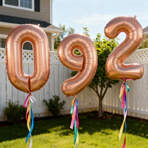 Image of YPSelected 32 Inch Large Foil Helium Number Balloon Birthday Wedding Party 0-9 (Orange, 9)