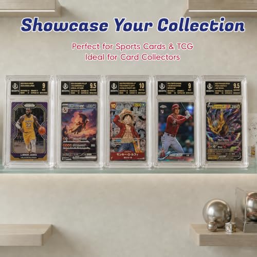 Image of BGS Slab Protector, BGS Slab Guard & Acrylic Graded Card Display for BGS | 1-inch Thick Acrylic BGS Slab Case with Magnetic Lid, Rounded Corners and Crystal-Clear Display, fits BGS Graded Card Slabs