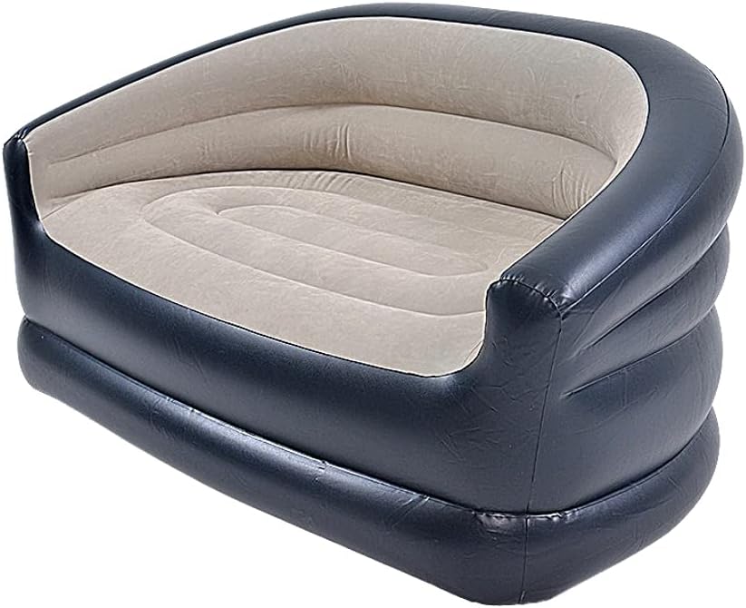 Yosogo Folding Portable Inflatable Double Sofa, Lazy Flocking Two-Seater Lounge Chair with Electric Air Pump - Great for Pop Up Indoor Living Room and Outdoor