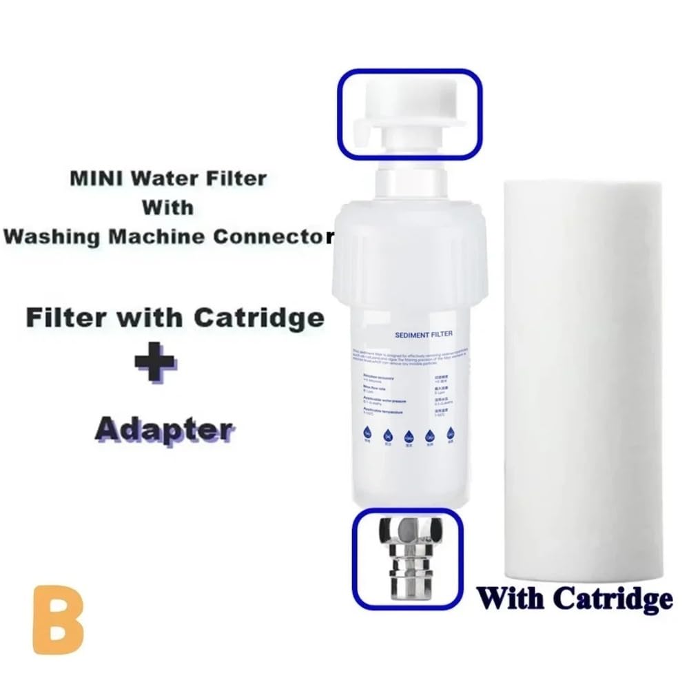 Pre-Filter Water Filter PP Cotton Filter Cartridge Removal Heavy Metal Purifier Household Washing Machine Shower Water Filter(B)