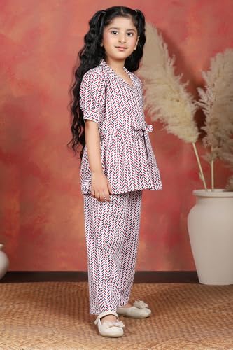 Image of Fashion Dream Girl's Cotton Blend Printed Co-ord Set|Clothing Set|Combo Set|Casual Wear|Coordinate Outfit for Girls|Two-Piece Set