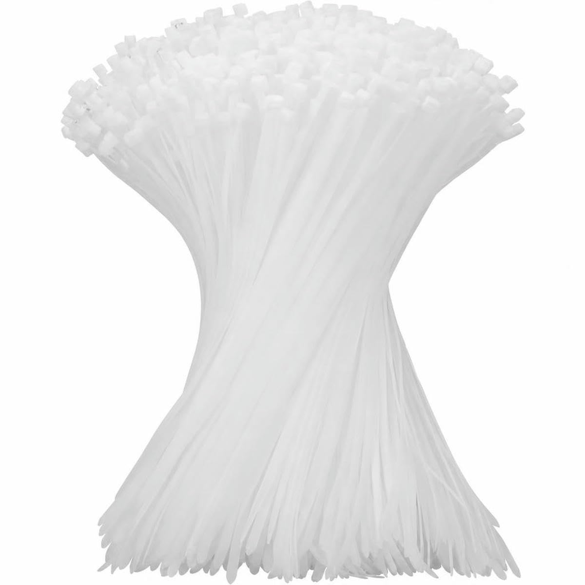 Bsguz White-2.5X150mm 1-500Pcs Straps Nylon Cable Ties Ties Cable Greenhouse Clamp Self-Locking Fastening Wire Ties-200Pcs