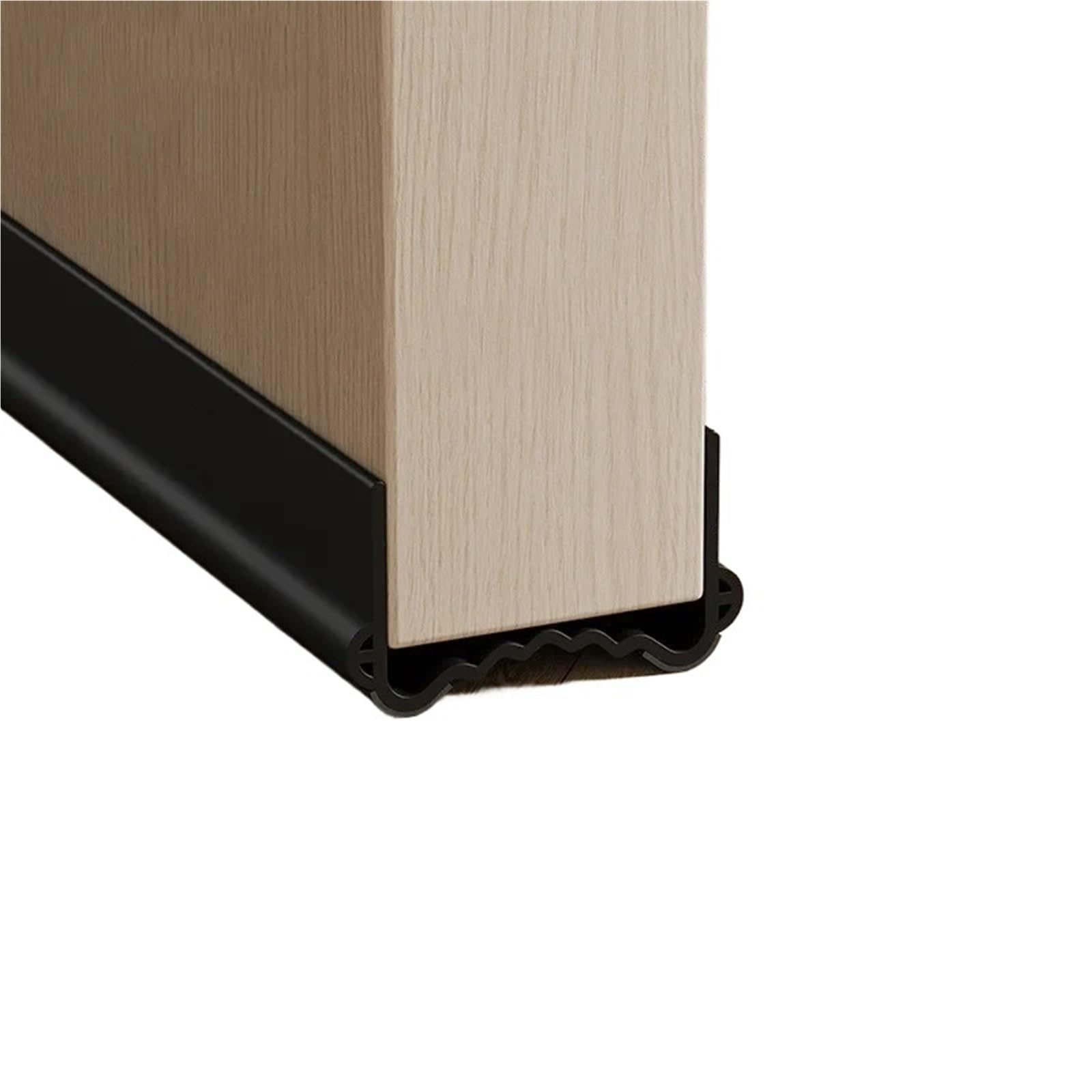 Draft Excluder For Doors Flexible Silent Door Sealing Strip PVC Under Door Gap Draft Stopper Sealing Strip OundProof Gasket Weatherstrip Draft Guard(Black)