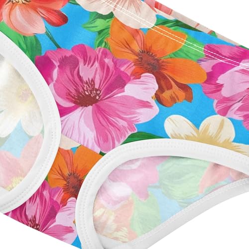 Colorful Floral Blue Panties Little Girl Girls Underwear Toddlers Cotton Animal Briefs Undies Kids 2t4