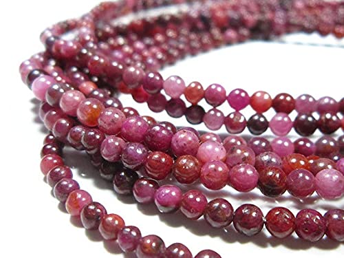 Perles de rubis authentiques AA 3.50mm pour créer un cadeau personnalisé