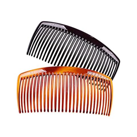 Fodattm 4PCS Black and Brown Hair Side Comb with Teeth French Hair Accessories Hair Clip Clamp for Women Men (4 inches - 29 teeth) Cover
