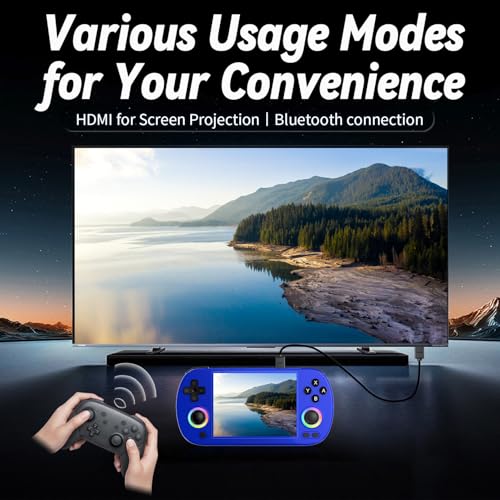 RG40XX H Retro Handheld Game Console , 4.0 Inch IPS Screen Linux System Built-in 64G TF Card 5488 Games Support HDMI TV Output 5G WiFi Bluetooth 4.2(Blue) - Thumbnail 5