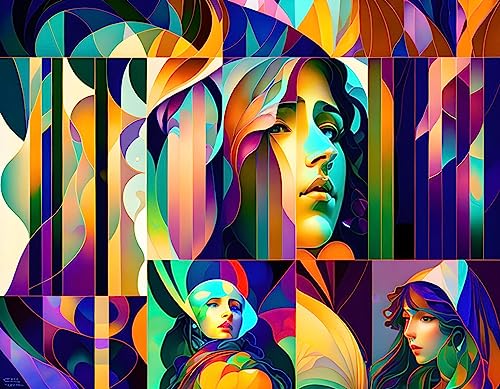 Affiches sur toile peinture abstraite moderne Fantasy Abstract Color Girl 58x90cm