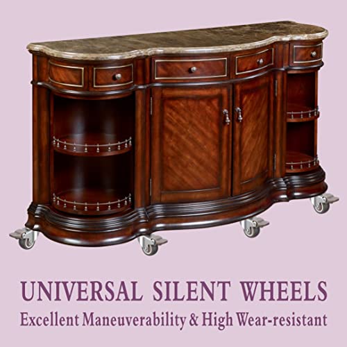 Jgjc Swivel Caster Wheels 1.5 Inch (D=1-1/2", H=2"), Rubber Castor Wheels For Furniture With Brake, Non-Marking Furniture Casters Set Of 4, Locking Casters With 360 Degree Top Plate, Load 400 Lbs #TOP5