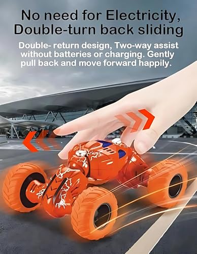 Image of DTX Telescopic Car Pack of 2.Pull Back Monster Telescopic Non Electric Car with Press-Pull-Leave Feature Run On Any Surface Without Battery Friction Powered Toy - Color As Per Stock