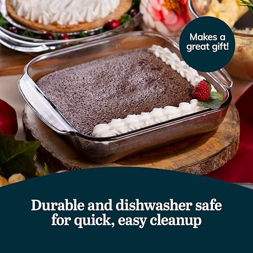 image for Libbey Baker’s Basics 5 Piece Glass Baking Dish Set with 1 Lid, Stac