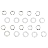10 Sets M7 or M8 Guitar Potentiometer Nut and Washer for CTS Pots, Electric Bass Guitar Parts, Silver Gold Metal Hardware Compatible with LP Guitar(8mm Silver)