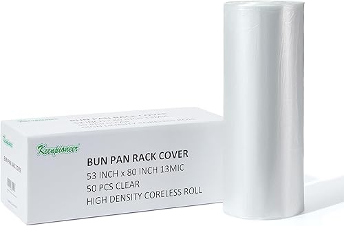 Keenpioneer Rollos desechables para panecillos, 53 x 80 pulgadas, transparente (caja de 50)