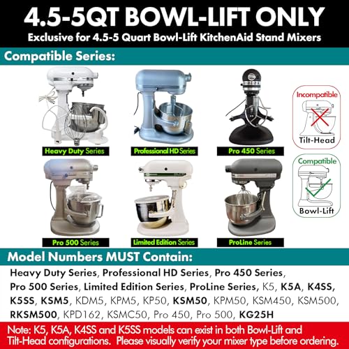 Image of Durable Spiral Dough Hook - Compatible with KitchenAid Heavy Duty Series 5 Qt Bowl-Lift Stand Mixers(K4, K5, K5A, K5SS, KSM5, KDM5, KPM5, KP50, KSM50, KPM50, KSM450, KSM500, KPD162, KSMC50, PRO 500)