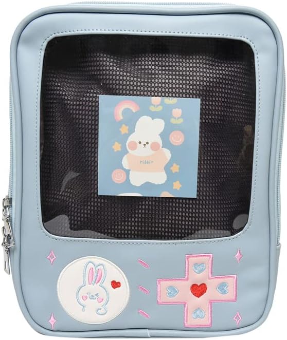 Kawaii Backpack Ita Bag for Daily Use, Shoulder Bag Cute Y2K Itabag Daypack Mini Purse Harajuku Style Durable Backpack (blue)