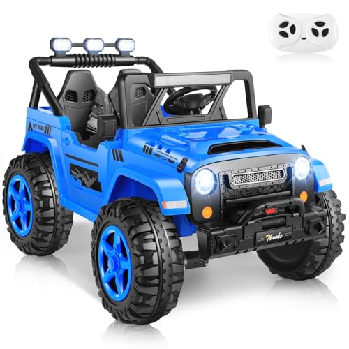Hikole 24V 2 Seater Kid Car with Remote Control,4WD/2WD Switchable Ride on Car W/20 Wide 2 Seat, Music, 4X4 Spring Suspe - Detailed View