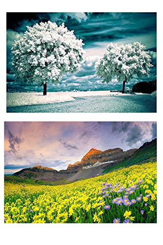 Nature Wall Sticker Poster Combo|Flower Valley|Poster for Decoration|Nature Poster for Living Area, Hostel, Hall|Interior Wall Poster|Decorative Item|Home Dcor Item|Self Adhesive Paper Poster