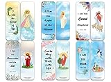NewEights Jesus' I am Statements Bookmarks (10-Sets X 6 Cards) – Daily Motivational Card Set – Collection Set Book Page Clippers – Ideal for Church Events