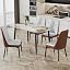 Marble Veined Dining Table+light Grey/Brown Chairs