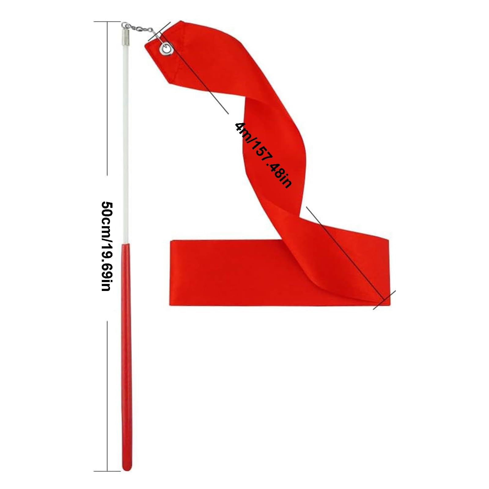 # Ruban de danse 4 m pour gymnastique, art rythmique et ballet (rouge, taille unique)