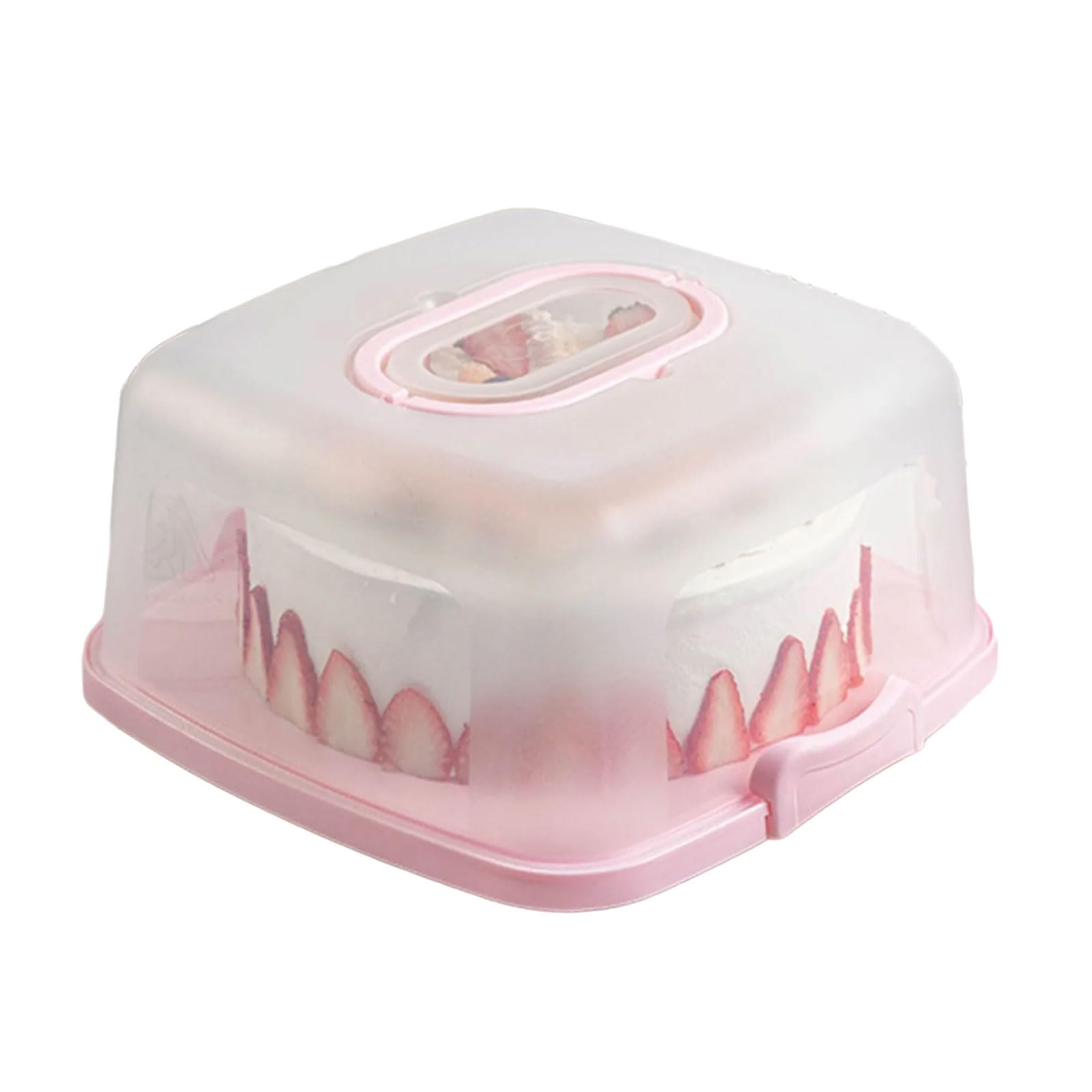 Ekoama Transparency Cake Storage Box With Handle For Baking Snacks Bread Food Container For Kitchen Countertops